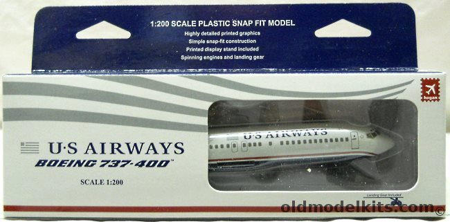 Hogan 1/200 US Airways Boeing 737-400 - (737400), 3374G plastic model kit